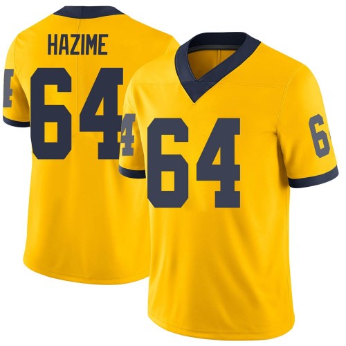 Mahdi Hazime Michigan Wolverines Men's NCAA #64 Maize Limited Brand Jordan College Stitched Football Jersey RHW2254HP
